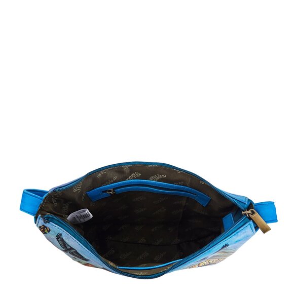 Hand-Painted Leather Animal Artwork Hobo Shoulder Bag, Sling Purse - Picture 5 of 7